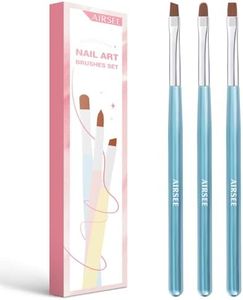 AIRSEE Nail Art Clean Up Brushes, 3 Pcs Painting Brushes for Nails with Flat/Oval/Fine Angled Gel Nail Brushes,Nail Brushes for Cleaning Nail Polish Mistake on the Cuticles