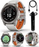 Wearable4U - Garmin Fenix 7 Pro Sapphire Solar Edition: Titanium 47 mm Smartwatch| Up to 22 Days Battery Life, Multisport & Outdoor High-Performance Multi-Band GPS Watch w/Flashlights.