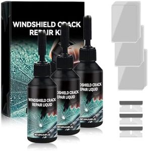 Auiepet Windshield Crack Repair Kit, 2025 New Glass Cracks Gone Repair Kit, Premium Glass Repair Liquid Windshield Repair Kit for Chips and Cracks, Quick Fix Windshield & Glass Repair Tools (3)