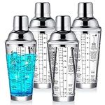 Roshtia 4 Pcs Glass Cocktail Shaker