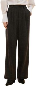 GOELIA Women's 100% Washable Wool Straight Wide Leg Pants Winter Fall Warm Business Casual Trousers Pants High Waisted Fall Spring Work Pants Smoke Grey