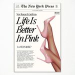 Retro Newspapaer Canvas Wall Art, Funny Life Is Better In Pink Quote Poster, Funky Pink High Heel Picture Girls Bedroom Wall Decor, Trendy News Headline Girly Dorm Apartment Art 12x16in Unframed