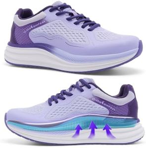 OrthoComfoot Women's All Day Comfort Athletic Walking Sneakers, Air Flow Breathable Arch Support Cushioned Shoes for Outdoor Jogging Casual Stroll,Purple Size 10