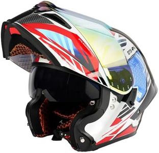 Orthrus Modular LED Full Face Motorcycle Helmet - DOT Approved, Flip-Up Dual Visor Design for Motorbikes, Street Bikes, Mopeds, Racing, Commuting - Unisex Adult