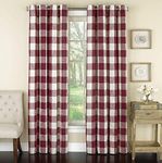 LORRAINE HOME FASHIONS 09570-63-00148 RED Courtyard Grommet Window Curtain Panel, Red, 53" X 63"