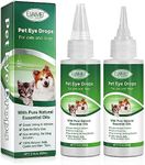 Pet Eye Drops, Dog Eye Cleaner, Tear Stain Remover for Dogs & Cats Eyes Eases Itching & Irritation, Care and Cleaning Around The Eyes - 2 * 60ML