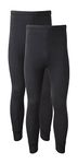 Heatwave® Pack of 2 Men's Thermal Trousers Long Johns Warm Underwear Baselayer Thermals, Large Black