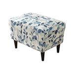 KRFOONN Ottoman Slipcovers Stretch Rectangle Footrest Stool Covers Printed Ottoman Cover for Foot Stool Furniture Protector with Non Slip Elastic Bottom(04, X-Large)