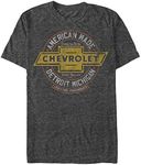 Fifth Sun Men's Distressed Chevrolet Logo T-Shirt, Charcoal Heather, X-Large