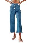 Sidefeel Women's Wide Leg Jeans Hig