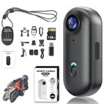 POV Camera for Motorcycle Helmet – 4K Action Camera with Wide-Angle, Loop Recording, Waterproof + Free 128GB Memory Card for Cycling, Motorbike, Sports POV Recording (Black-4K, 128G)