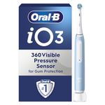 Oral-B iO3 Electric Toothbrush For Adults, 1 Toothbrush Head, 3 Modes With Teeth Whitening, Oral B Electric Toothbrushes, 2 Pin Plug, Blue