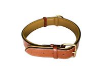 LEXNEL Padded Leather Dog Collar, Large Dog Collar, Wide Heavy Duty Genuine Leather Dog Collars, 24" Long x 1.25" Wide, Fits Neck Size 18" to 22" Inches (Brown)