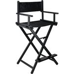 Ver Beauty Aluminum Director Makeup Chair, Black Matte