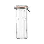 Kilner EST 1842 Premium Clip Top Airtight Glass Canister Food Storage container Jar for thinKitchen with Lid of Glass, Glass Lock with Wire Clip Lock, Top Fastening Lid, 2.2 litres, Clear