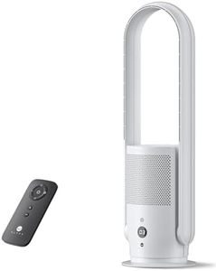 Ultty Bladeless Tower Fan, Bladeless Fan with Air Purifier, Ultra Queit with Remote, Touch, Timer, HEPA Filter, 80cm Oscillating 9 Speeds, 3 Modes, CR022D White
