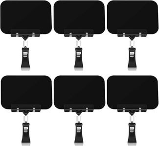 6 Pcs Mini Plastic Chalkboard Sign with Clips, Rectangle Double Sided Blackboard Clips, Message Board Food Labels for Party Farm Restaurant - Easy to Write and Wipe Out - for Liquid Chalk Markers