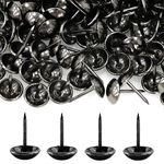500Pcs Upholstery Tacks, BetterJonny Decorative Furniture Nails Pins Black Metal Thumb Tacks for Upholstered Furniture Cork Board, Home Decor(17X11MM)