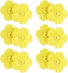 DOITOOL 12pcs Hummingbird Feeder Replacement Flowers Slices Window Bird Feeders Flower Ports Water Feeder Bottle Flower Head Feeder Decor for DIY Craft Yellow