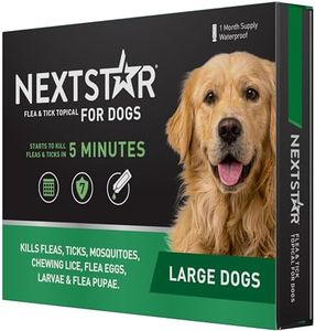 NEXTSTAR Flea and Tick Prevention for Dogs, Repellent, and Control, Fast Acting Waterproof Topical Drops for Large Dogs, 1 Month Dose