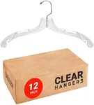 Clear Plastic Hangers 12 Pack Shirt Hangers Clear Plastic Hangers Crystal for Clothes Hangers - Hangers Space Saving Heavy Duty - Durable Shirt & Coat Hangers Closet Hangers Dress Hangers