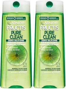 Garnier Fructis Pure Clean Zero Silicone Fortifying Shampoo for Normal to Oily Hair, with Citrus Extract, 650mL (Pack of 2)