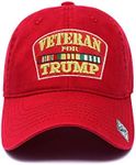 Veterans for Trump Dad Hat Cotton Ball Cap Baseball Cap Hand Wash PC101 (Red)