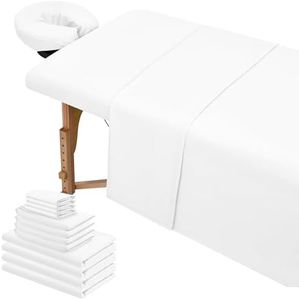 4 Set Microfiber Massage Table Sheets,Each Set 3 Piece Include Massage Table Cover,Fitted Sheet and Face Rest Cover,Fits Standard Massage Table Sheets for Salon Spa Massage Studios-White