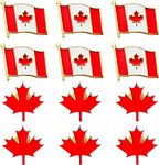 Jindizi Canada Flag Pin, 12pcs Canadian Flag Badge Metal Souvenir Canadian National Lapel Pins Patriotic Canada Brand Badge