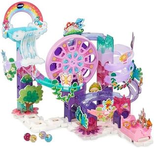 VTech Marble Rush Petal Power, Construction Set for Kids, 96 Building Pieces & 6 Marbles, Interactive Flower Themed Marble Run, Imaginative Play, Suitable For 4, 5, 6+ Years, English Version