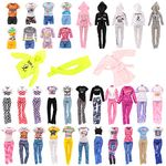 8 Set Doll Clothes for 11.5 Inch Dolls Including 1 Sport Wear Set 1 Pajama 6 Tops and Pants/Shorts Outfits for Dolls Fashion Clothing(Doll NOT Include)