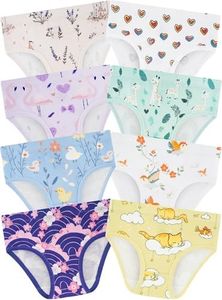 BliBliTaTa Girls' Underwear,Soft Cotton Tagless Panties for Toddlers' & Little Kids Comfort,Breathable Briefs in Sizes 18-24 Months,2T,3T,4T,5T,6T,7,8,10,12 Years Old,8-Pack Castle-2T