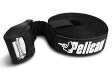 Pelican Roof Rack Tie Down Deluxe Strap with Buckle Bumper - For Kayaks, Canoes, Surfboards and Paddle Boards - 15 Feet - PS1955, Black