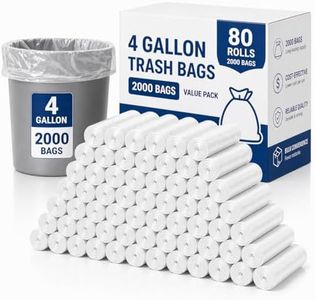 Delxo 4 Gallon Small Trash Bags, 2000 Count Bulk, Clear Bathroom Trash Bags