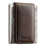 VULKIT Slim Magnetic Money Clip Leather Credit Business Card Holder Bills Holder, Strong Magnet Holds 15 x Folded Bank Notes