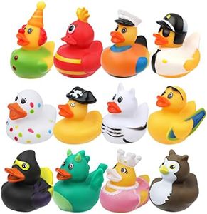 LUTER 12 Piezas Patitos de Goma Baño, Coloridos Patos de Goma Bañera Bebe Flotar Patos de Baño Bonitos Juguetes de Pato de Baño para Baby Shower Suministros para Fiestas de Cumpleaños
