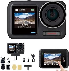 MTCA Action Camera for Motorcycle - 4K/30fps Waterproof Sport Camera with Dual IPS Screen,5.9k Photo, Long Lasting 150min, Out Camera for Bike/Hiking/Ski/Travel/Climb/Cycling(Connect Phone via WiFi)