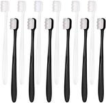 Dacitiery 12 Pcs Extra Soft Toothbrush, Soft Micro Nano Manual Toothbrush Ultra Fine Toothbrush with 20000 Soft Floss Bristles for Sensitive Gums Adults Kids Children(Black, White)