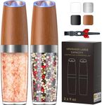 𝐔𝐩𝐠𝐫𝐚𝐝𝐞𝐝 𝟗 𝐎𝐳 𝐂𝐚𝐩𝐚𝐜𝐢𝐭𝐲 FORLIM Gravity Electric Salt and Pepper Grinder Set, Battery Powered One Hand Operation Refillable Automatic Grinder Shakers Mill Adjustable Coarseness