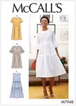 McCall's M7948 Misses' Knee Length Pleated Sewing Patterns Dress, Size 14-16-18-20-22