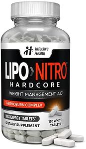 LipoNitro® Thermo-Burn Diet Pills with Nitro Energy Dietary Supplement Manufactured in USA - 120 White Tablets