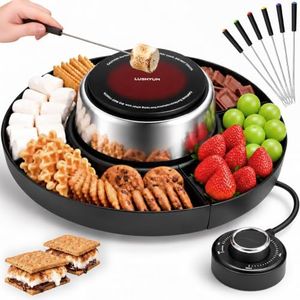 LUSHYUM Electric Tabletop Indoor Smores Maker Kit with Fast, Even Heating