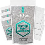 v1rtus Silver Glitter Paint Additive [400g] with 4X Finishing Buffing Pads for Painting Glitter Walls - Add to Emulsion Paint, Interior or Exterior for Easy Waterproof Glitter Sparkle Walls, Ceilings