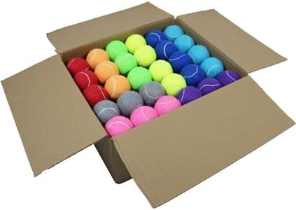 SHYUJAJIE Tennis Balls, 90 Pack Training Tennis Balls,High Elasticity Practice Tennis Balls for Beginner, Exercise Playing Balls for Pet Dog (Multicolour)