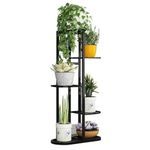 Trendy Decor Attractive Multi Tired Plant Stand Indoor/Outdoor, Multipurpose Stand, Racks, Planter Stand (90X25X47) (Black)