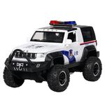 Sk Toy Zone Exclusive 1:24 Alloy Metal Pull Back Die-Cast Mini Big Wheel Police Car Fire Model With Sound And Light Door Openable Toy Suitable For Playing Kids And Childrens - Multicolor