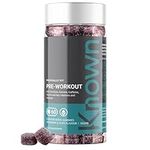 Pre-Workout Gummies 80mg Caffeine & 100mg Taurine per Serve by Known | Supports Energy Levels and Physical Performance | Raspberry and Yuzu Flavour | 60 4-per-Serve Vegan Gummies