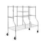 SafeRacks Golf Equipment Organizer Rack | Heavy-Duty Steel Wire Shelf Extra-Wide | Fits 2 Extra-Large Bags Plus Accessories (Golf Rack)