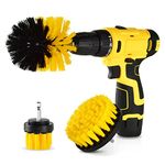 Drill Brush, Power Scrubber Cleaning Brush Attachment Set All Purpose Scrub Brush for Grout, Floor, Tub, Shower, Tile, Bathroom and Kitchen Surface (1.Yellow 3pack)