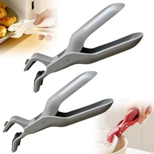 Silicone Non-Slip Heat Insulation Anti-Scald Clip, 2025 Multi-Purpose Anti-Scald Bowl Holder Clip for Kitchen Multi-Function Anti-Scald Bowl Clip Hot Bowl Dish Plate Gripper Clips (Grey, 2Pack)